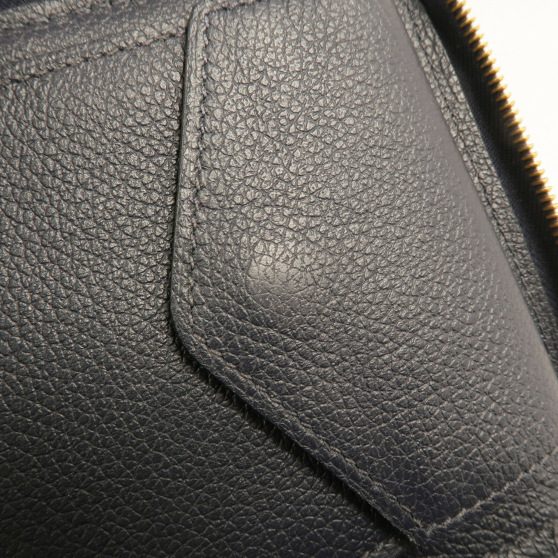 HERMES Evercolor皮革Zipper Wallet金扣錢包Bleu Nuit-13