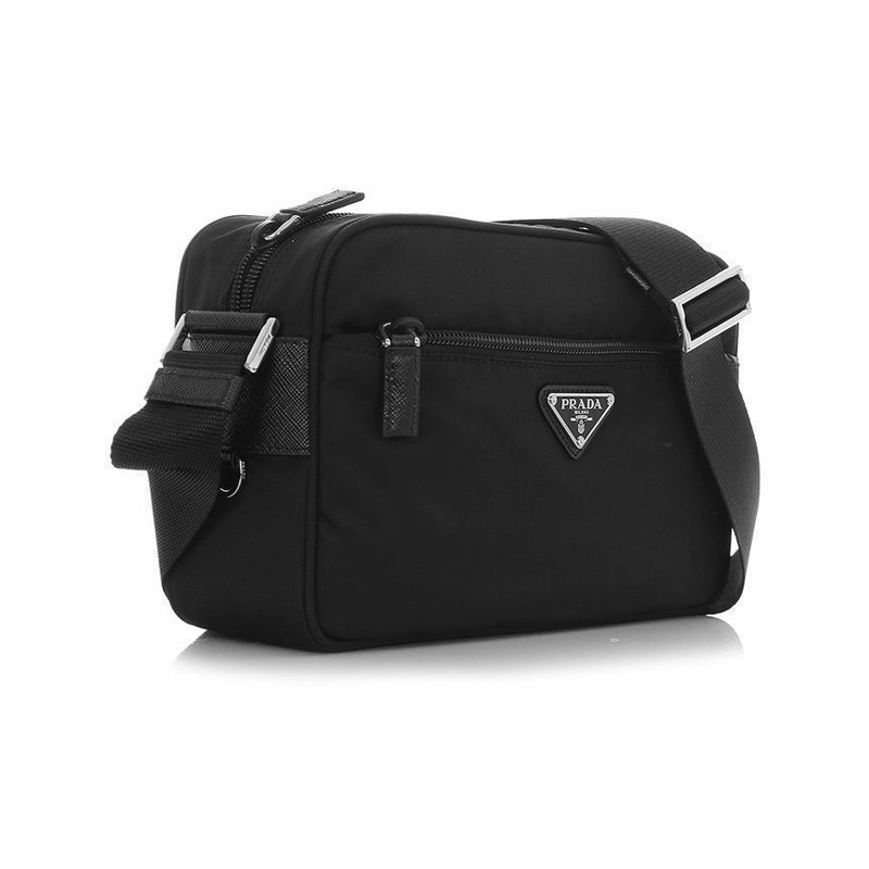 PRADA 琺瑯標誌尼龍單肩包-2