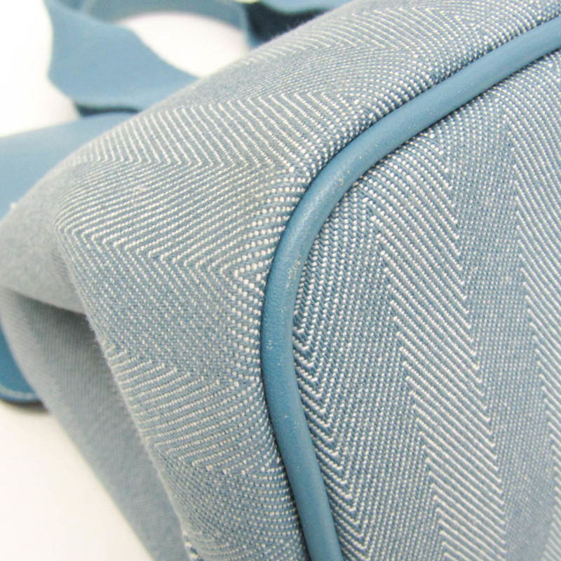 愛馬仕 Valparaiso PM 女士棉滌混紡手提包 藍色-4