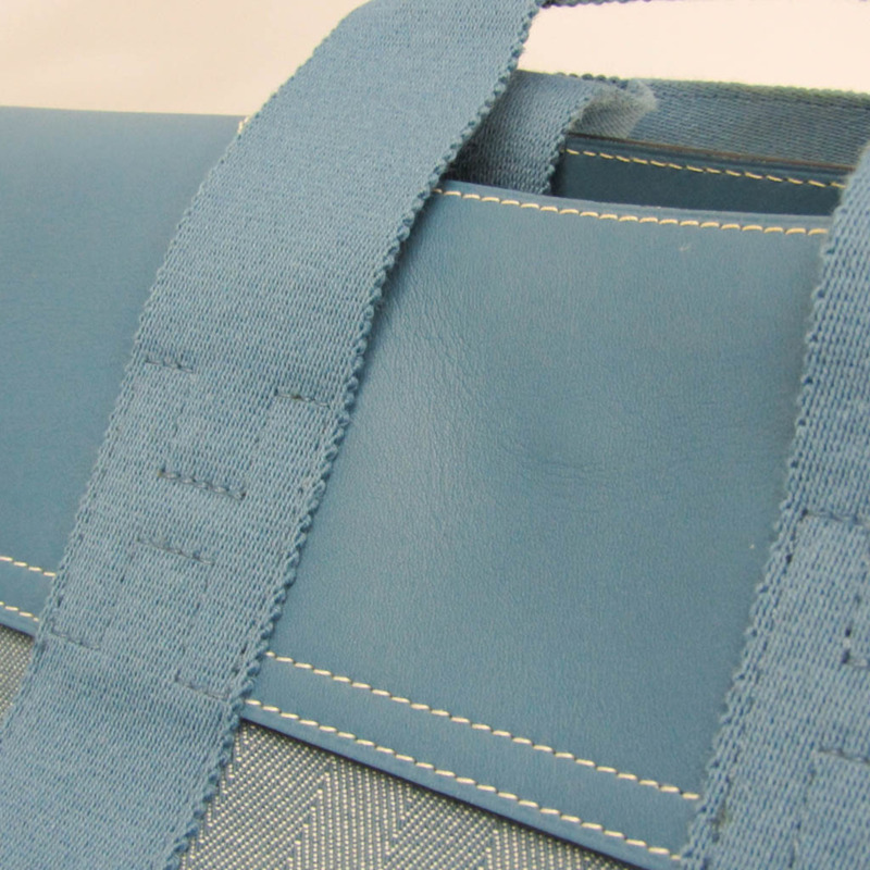 愛馬仕 Valparaiso PM 女士棉滌混紡手提包 藍色-9