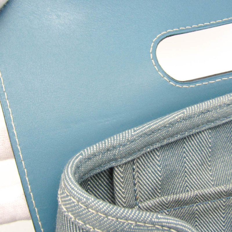 愛馬仕 Valparaiso PM 女士棉滌混紡手提包 藍色-13