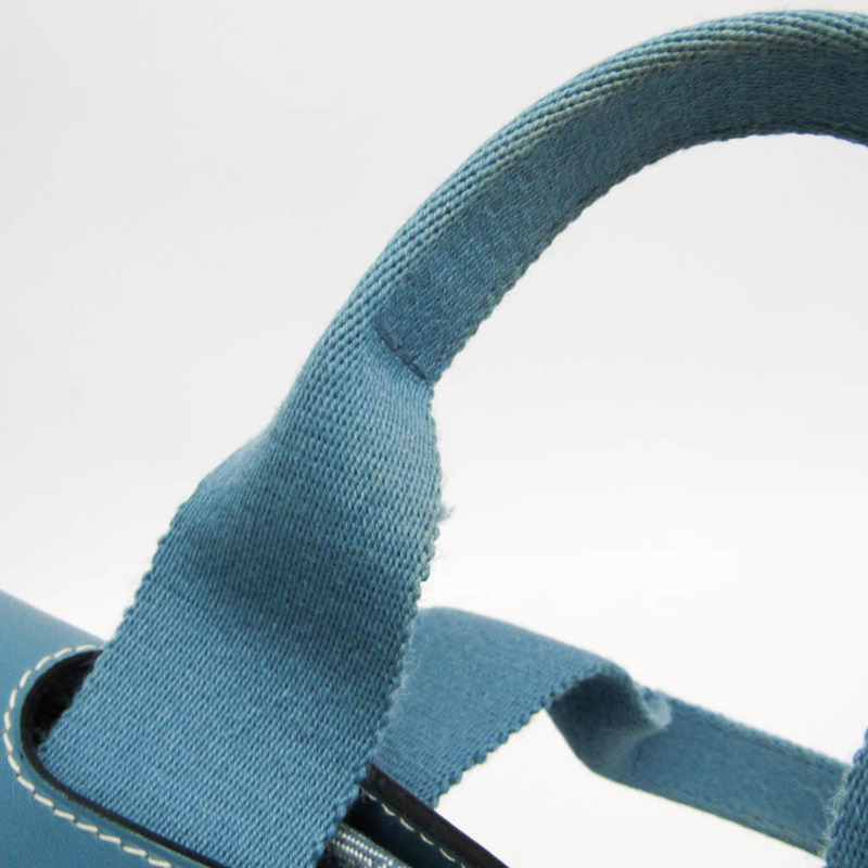 愛馬仕 Valparaiso PM 女士棉滌混紡手提包 藍色-16