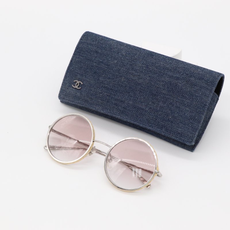 CHAENL 香奈兒 粉色漸變 草編邊框 墨鏡 太陽鏡-1