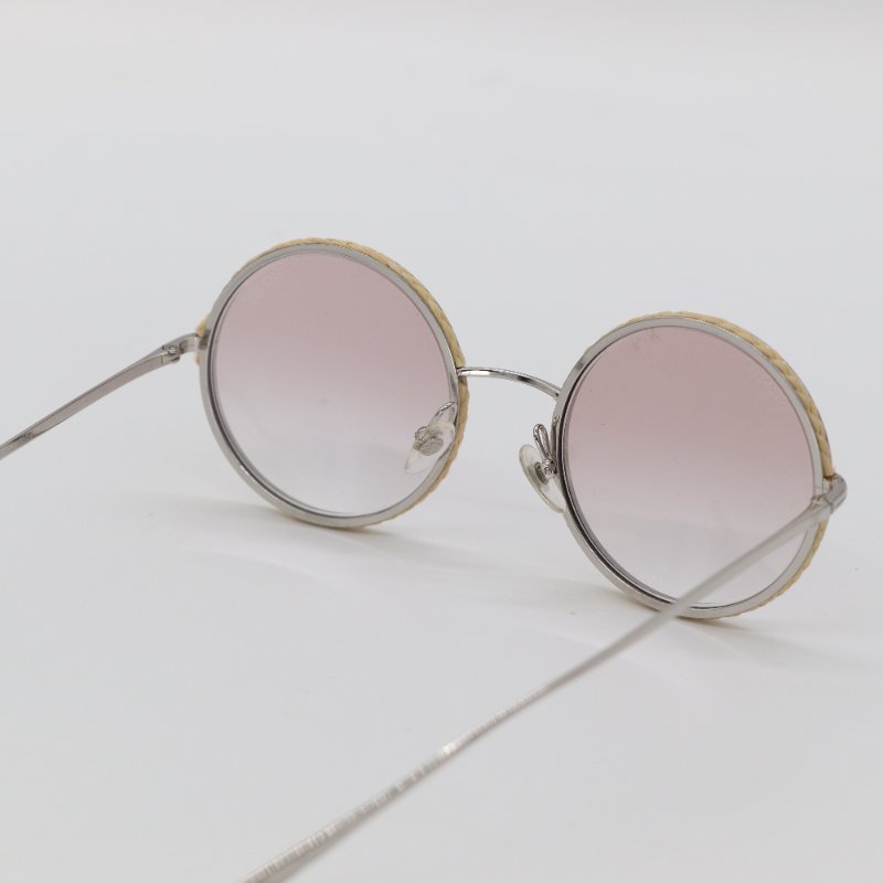 CHAENL 香奈兒 粉色漸變 草編邊框 墨鏡 太陽鏡-5