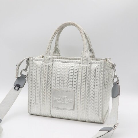 MARC JACOBS 馬克雅可布 The Mini Tote Bag  銀色 金屬光澤皮革 迷你托特包