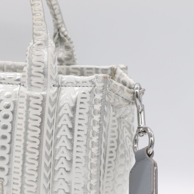 MARC JACOBS 馬克雅可布 The Mini Tote Bag  銀色 金屬光澤皮革 迷你托特包-7