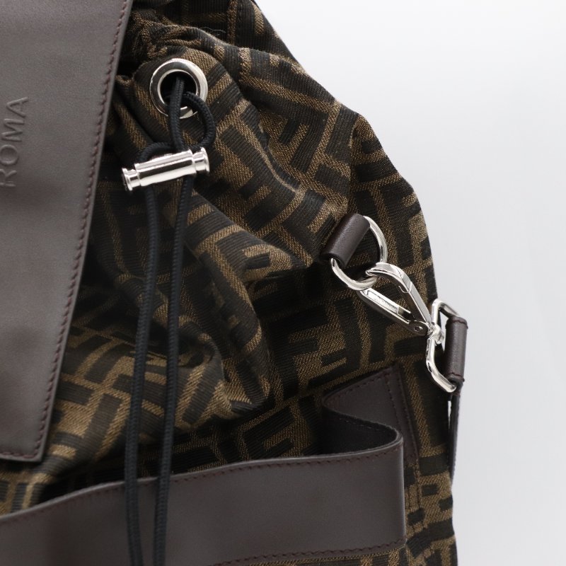 FNEDI 芬迪 Strike FF Logo 翻蓋牛皮 雙肩包 單肩包-7