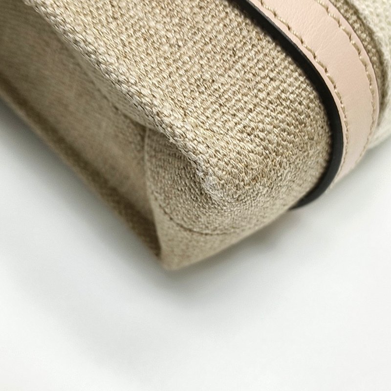 Chloe Woody迷你卡其色帆布單肩包手提包斜挎包銀色五金 9.8新-8