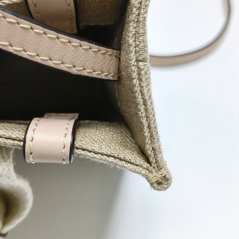 Chloe Woody迷你卡其色帆布單肩包手提包斜挎包銀色五金 9.8新-9