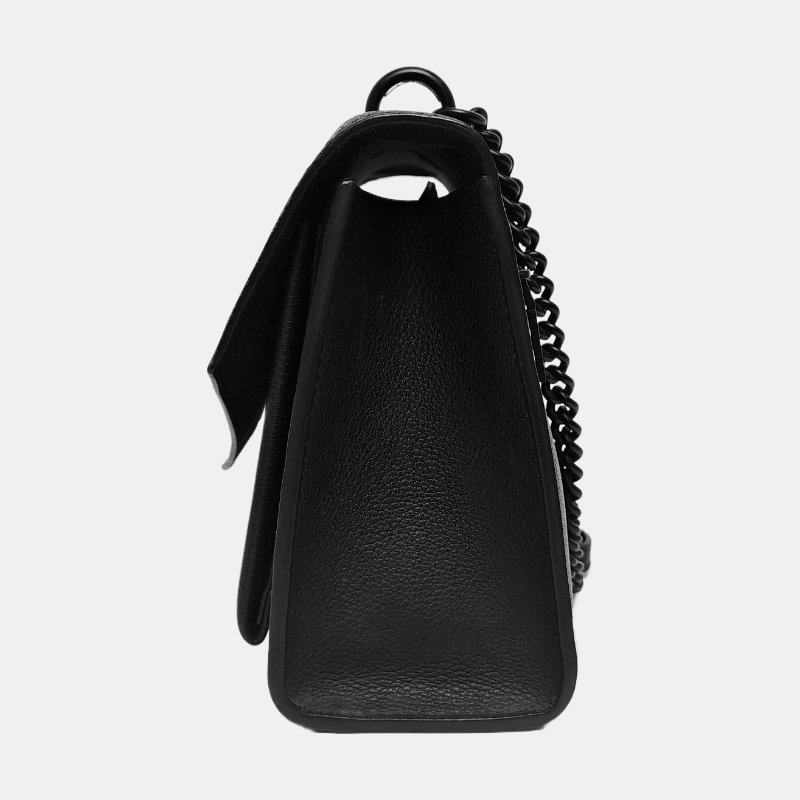 LOUIS VUITTON LOCKME BB 黑色牛皮單肩包斜挎包黑色五金可拆卸肩帶 9.8新-2