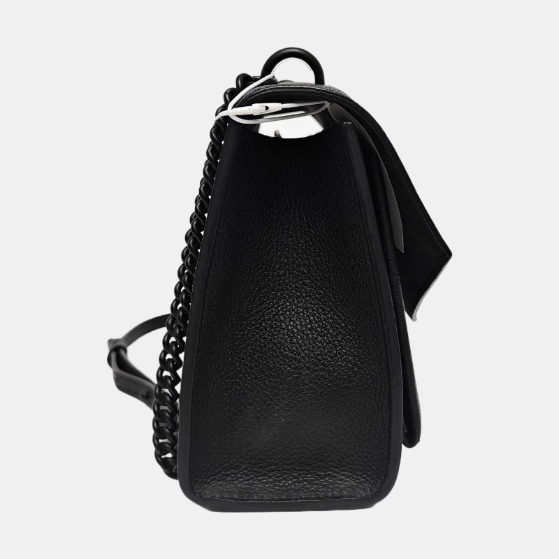 LOUIS VUITTON LOCKME BB 黑色牛皮單肩包斜挎包黑色五金可拆卸肩帶 9.8新-3