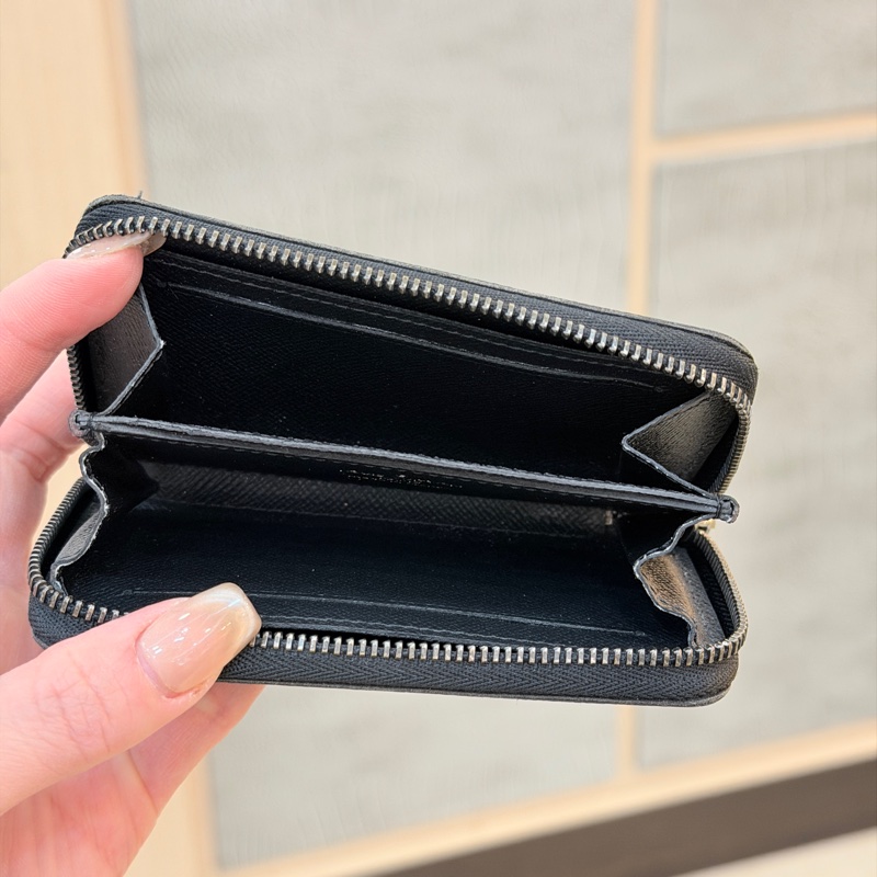 二手九成新LV黑色老花零錢包卡包 ㄇ字錢包LOUIS VUITTON-6