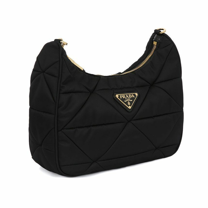 PRADA 三角形金色Logo尼龍單肩包 F0632-2