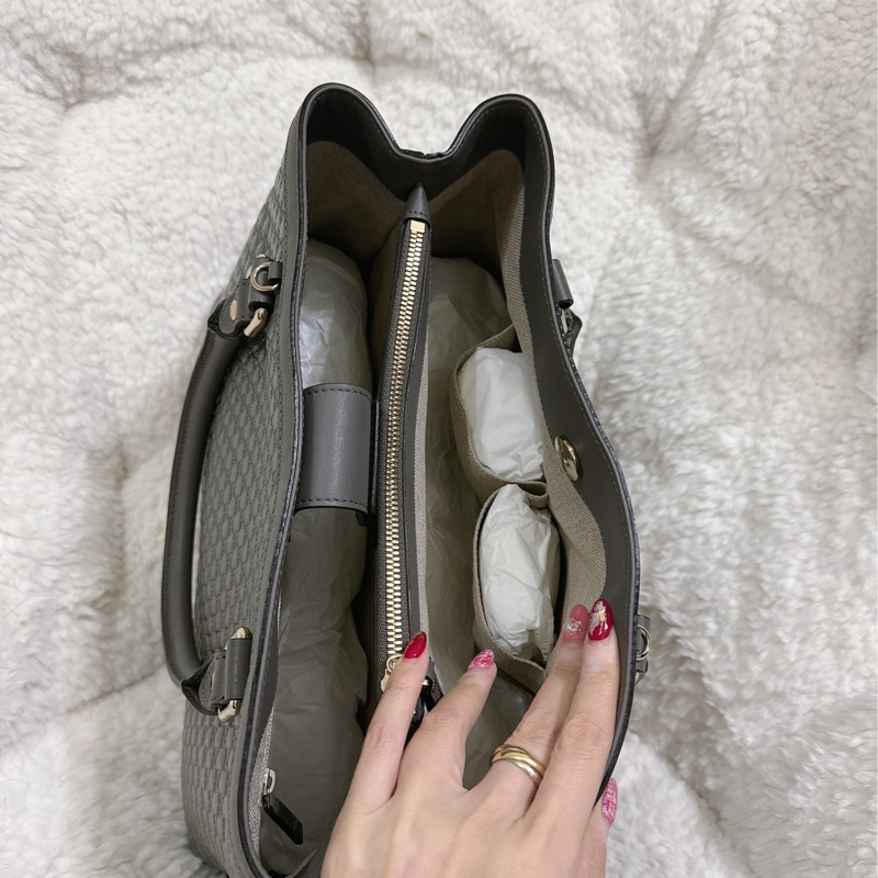 全新 Gucci 手提肩背包 (大象灰）-11
