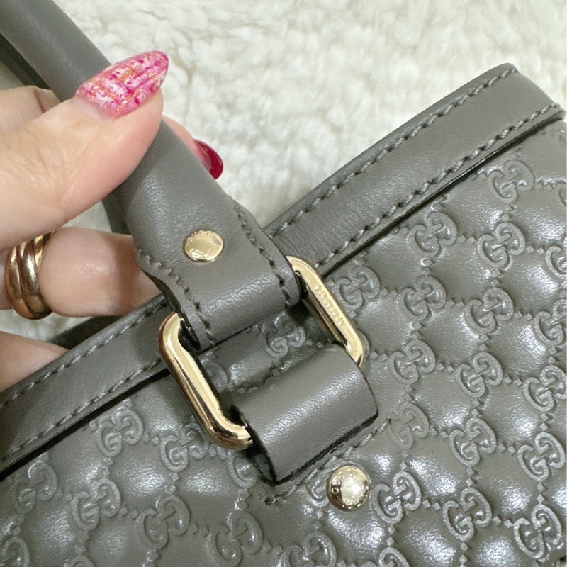 全新 Gucci 手提肩背包 (大象灰）-12