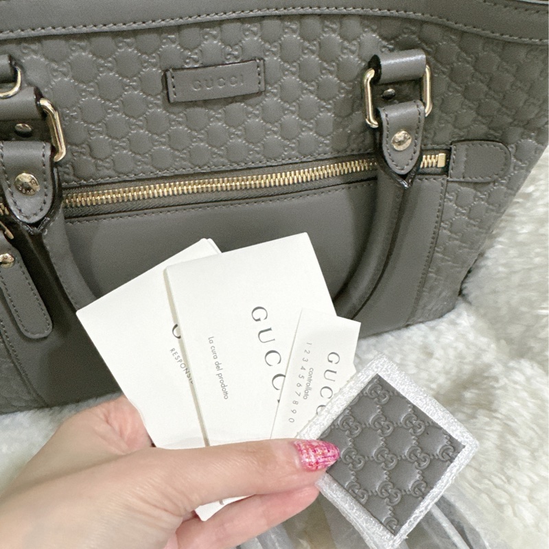 全新 Gucci 手提肩背包 (大象灰）-18