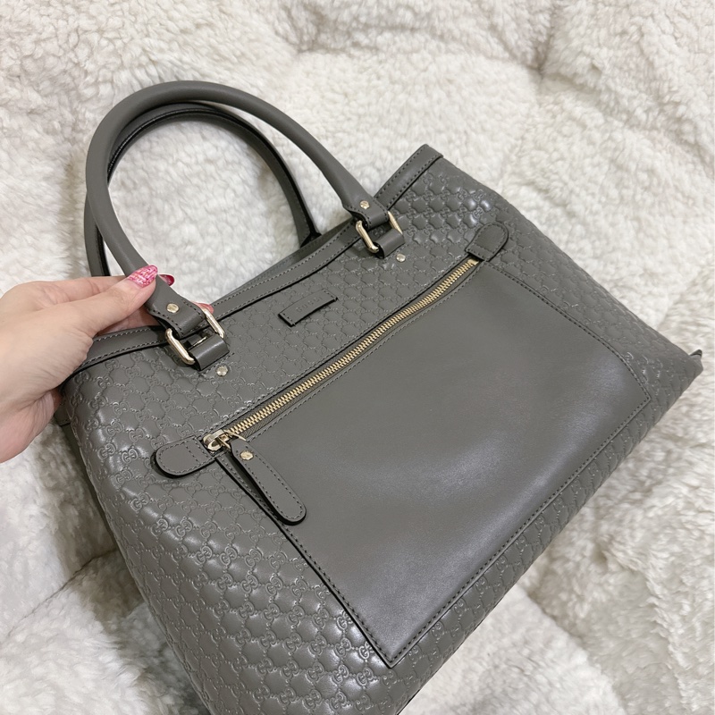 全新 Gucci 手提肩背包 (大象灰）-22