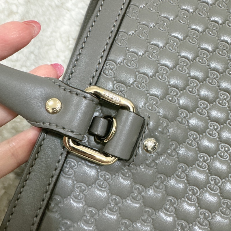 全新 Gucci 手提肩背包 (大象灰）-28