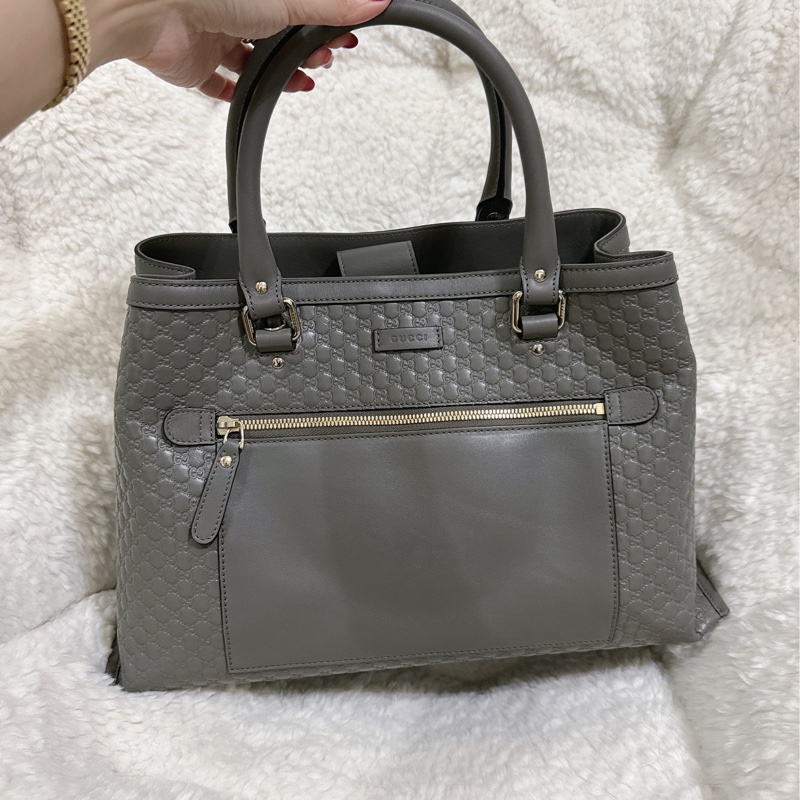 全新 Gucci 手提肩背包 (大象灰）-33