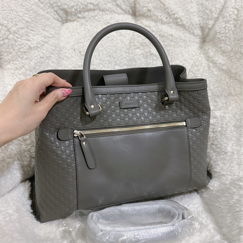 全新 Gucci 手提肩背包 (大象灰）-40