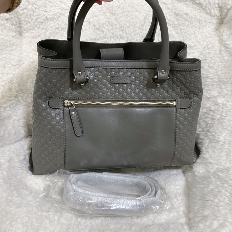 全新 Gucci 手提肩背包 (大象灰）-47