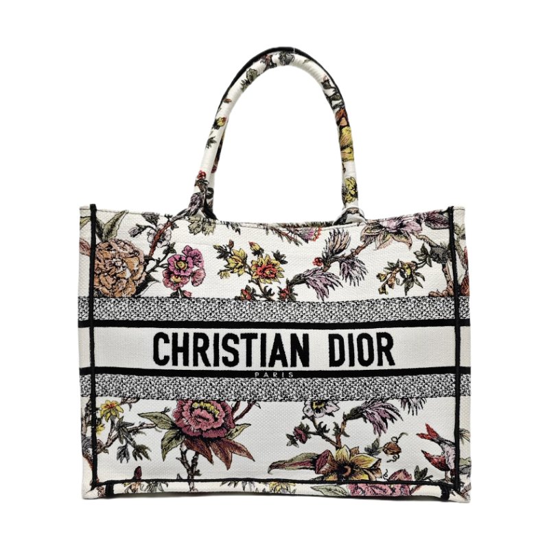 DIOR Book Tote中號多色帆布刺繡手提包 9.8新-0