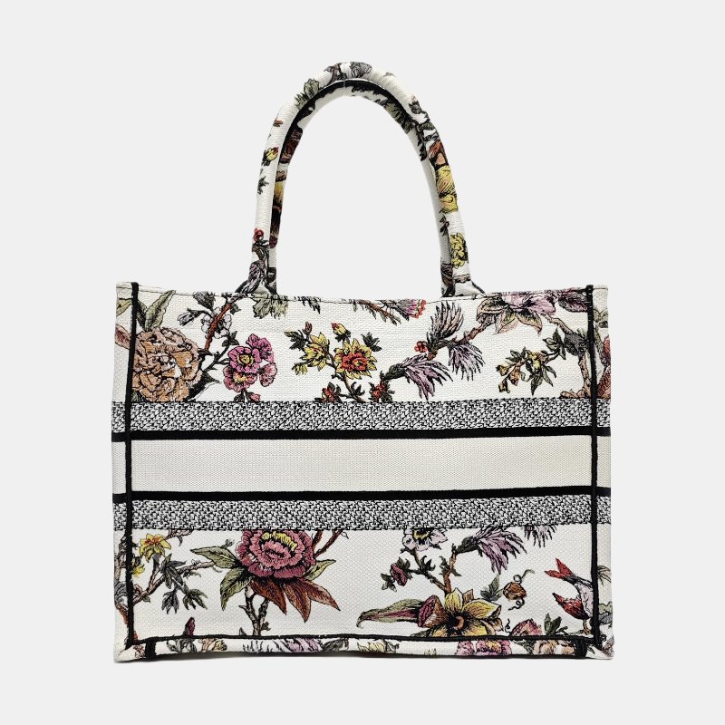 DIOR Book Tote中號多色帆布刺繡手提包 9.8新-4