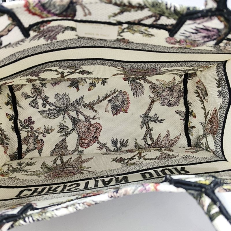 DIOR Book Tote中號多色帆布刺繡手提包 9.8新-6