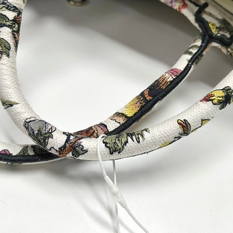 DIOR Book Tote中號多色帆布刺繡手提包 9.8新-8