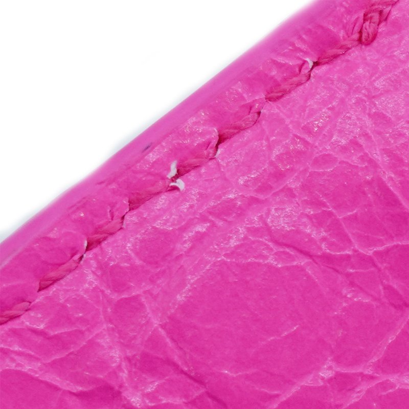 Balenciaga 展示品 Le Cagole 小羊皮鉚釘拉鍊零錢包(螢光粉)-6