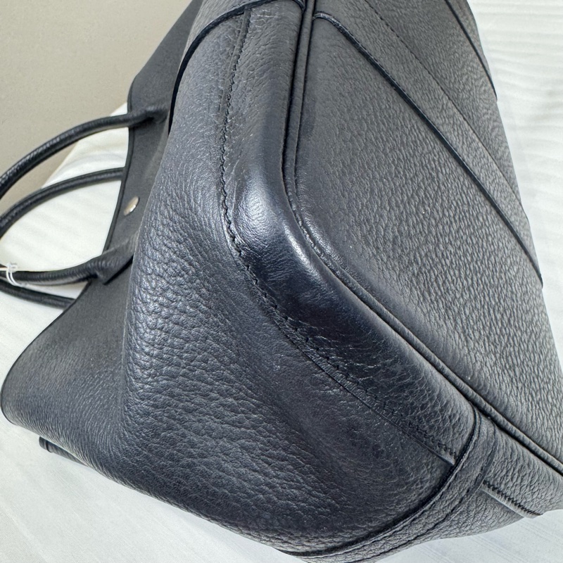 Hermes愛馬仕Garden Party黑色Togo皮銀扣36-6