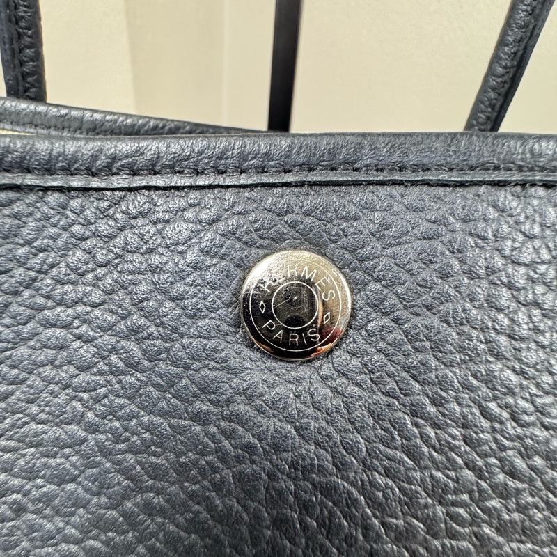 Hermes愛馬仕Garden Party黑色Togo皮銀扣36-13