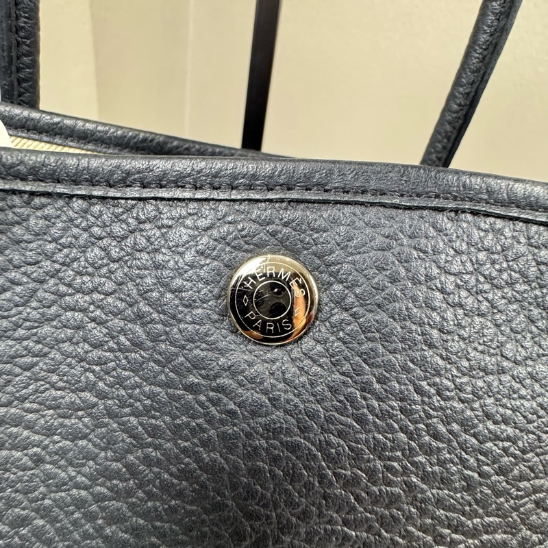 Hermes愛馬仕Garden Party黑色Togo皮銀扣36-14