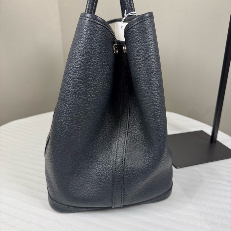 Hermes愛馬仕Garden Party黑色Togo皮銀扣36-15