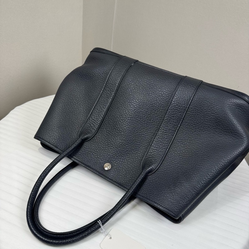 Hermes愛馬仕Garden Party黑色Togo皮銀扣36-17