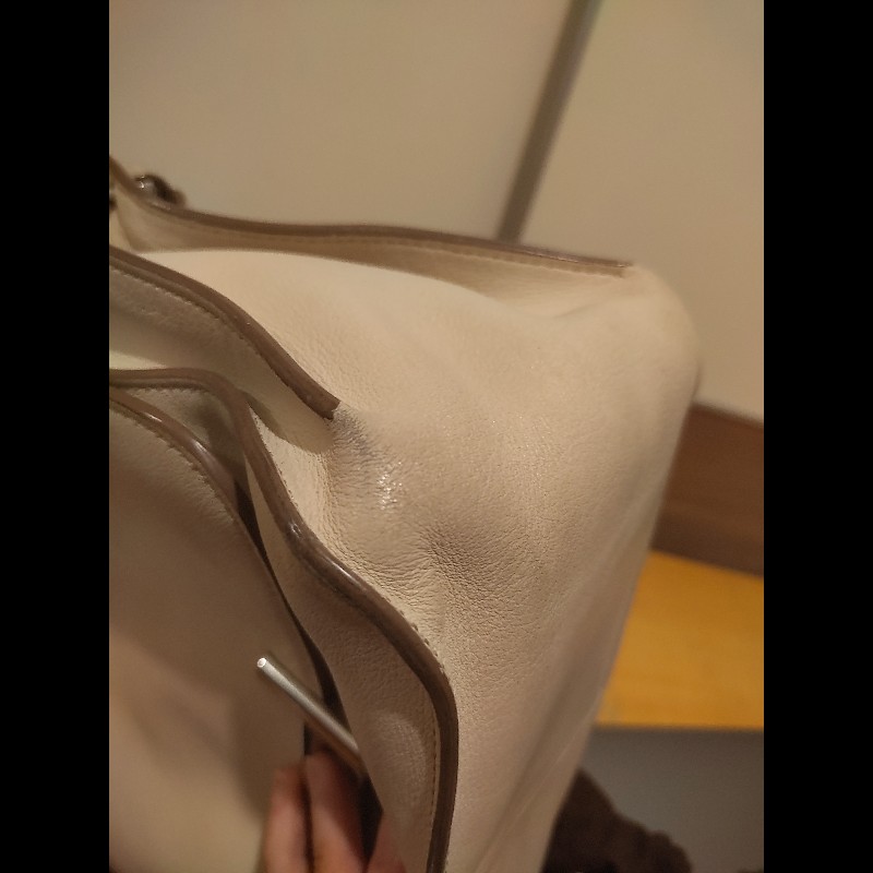 ✦ TOD’S Double T 奶油白 翻蓋手提/肩背 銀釦 鍊帶兩用包-6