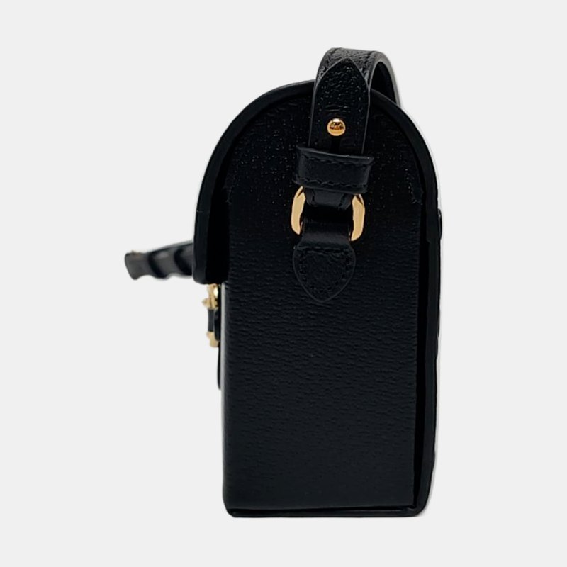 GUCCI Thiara黑色牛皮馬銜扣單肩包斜挎包 金色五金 可拆卸肩帶 配件齊全 9.8新-2