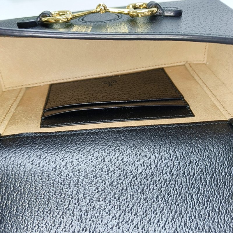 GUCCI Thiara黑色牛皮馬銜扣單肩包斜挎包 金色五金 可拆卸肩帶 配件齊全 9.8新-6