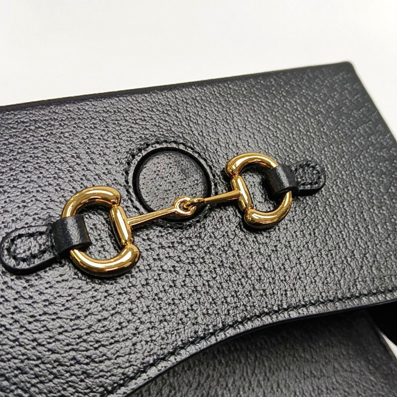GUCCI Thiara黑色牛皮馬銜扣單肩包斜挎包 金色五金 可拆卸肩帶 配件齊全 9.8新-8