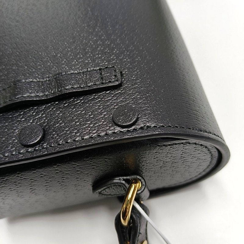 GUCCI Thiara黑色牛皮馬銜扣單肩包斜挎包 金色五金 可拆卸肩帶 配件齊全 9.8新-9