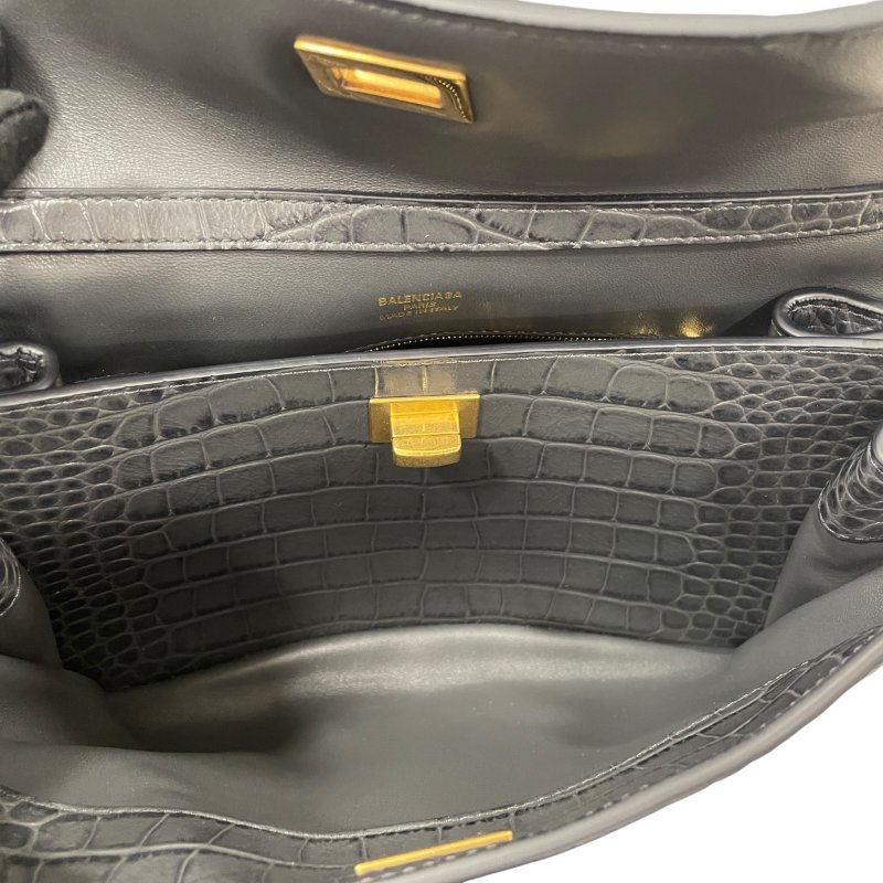 BALENCIAGA 巴黎世家 RODEO SMALL 肩背包 壓紋牛皮 灰色 金釦-11