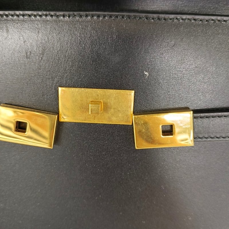 YSL MANHATTAN黑色牛皮曼哈頓包單肩包 金色五金 可拆卸肩帶-11