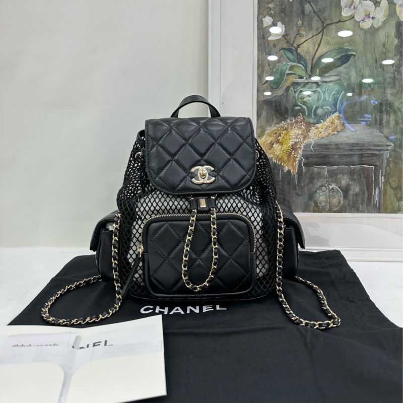 Chanel 香奈兒 25S duma 黑金 鏤空 晶片款 有購證 近全新-0