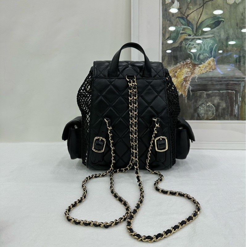 Chanel 香奈兒 25S duma 黑金 鏤空 晶片款 有購證 近全新-2