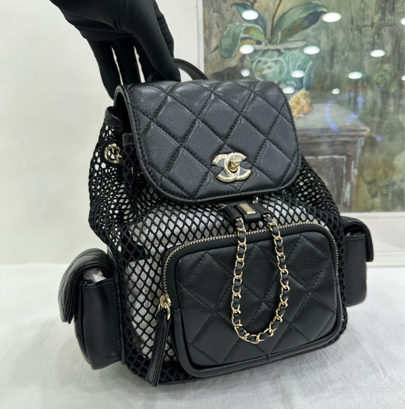 Chanel 香奈兒 25S duma 黑金 鏤空 晶片款 有購證 近全新-6