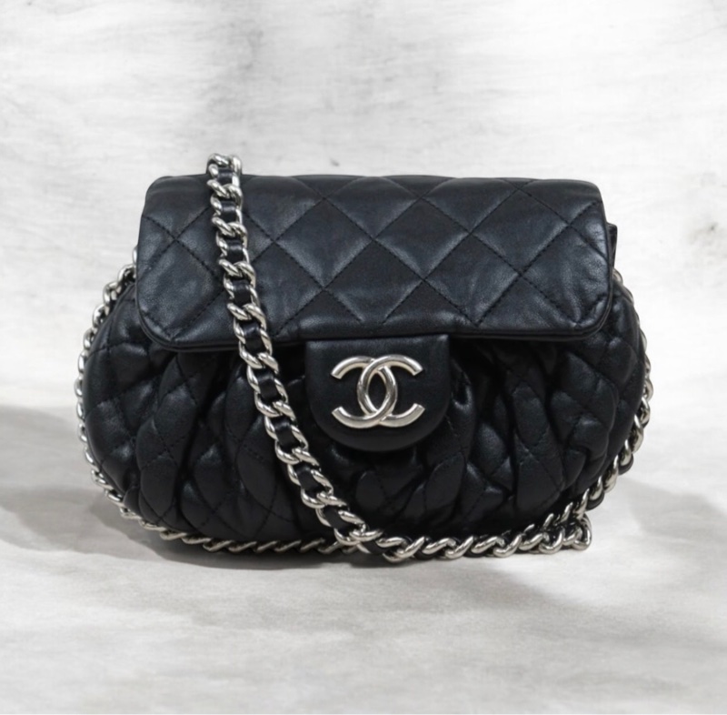 「JL精品代購」 9新 Chanel 香奈兒 鏈條雲朵包-0