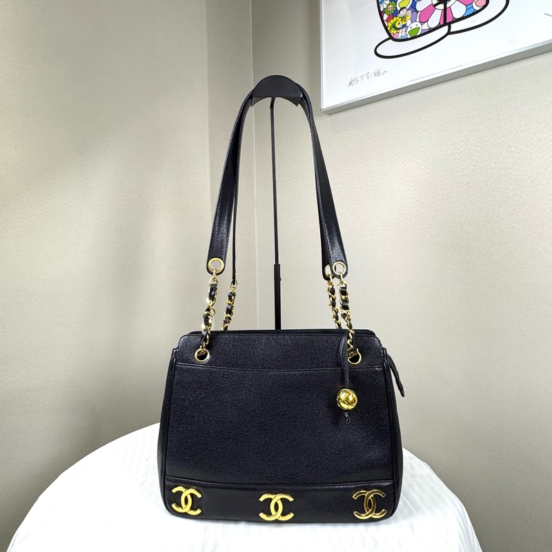 Chanel香奈兒魚子醬金球奶粉包雙面Logo ～金球款-1