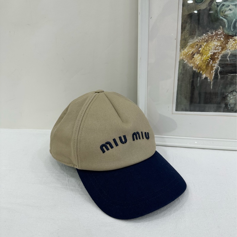 MIU MIU繆繆 正品刺繡標誌 棉 棒球帽 男女同款情侶款 S碼-0