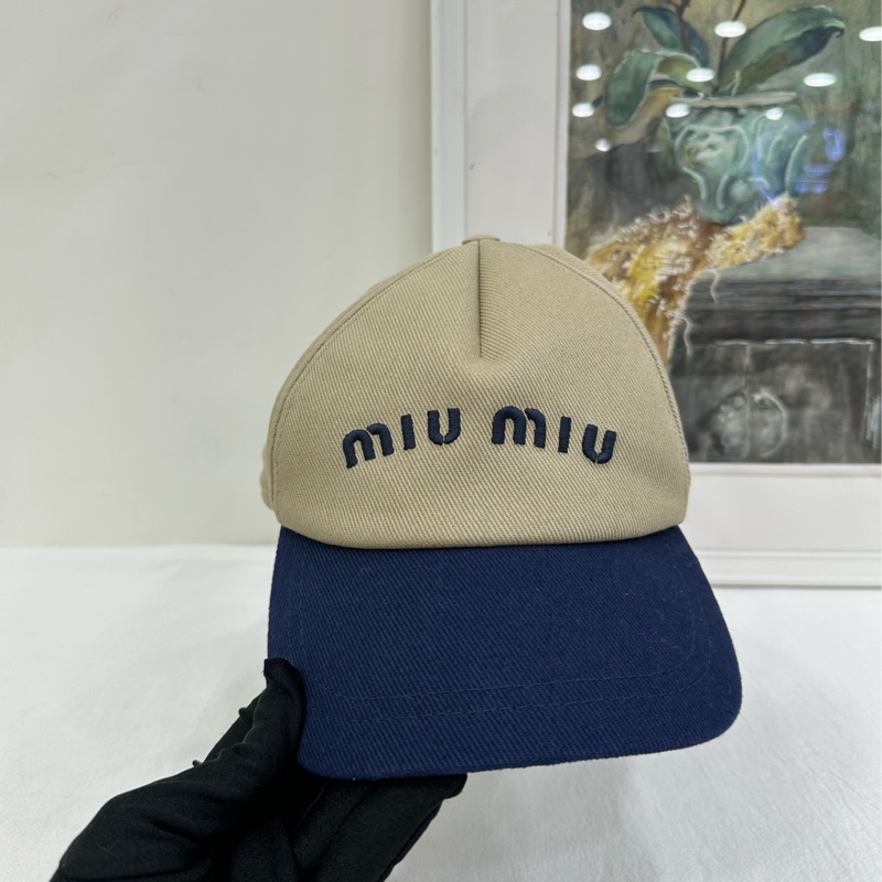 MIU MIU繆繆 正品刺繡標誌 棉 棒球帽 男女同款情侶款 S碼-1