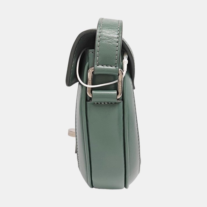 CELINE 16 小號綠色牛皮單肩包 銀色五金 9.8新-2